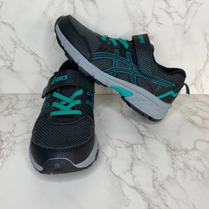 ASICS Gel-Venture 8 Kids Size 2 Y Running Shoes Black Aqua Low Top 1014A170